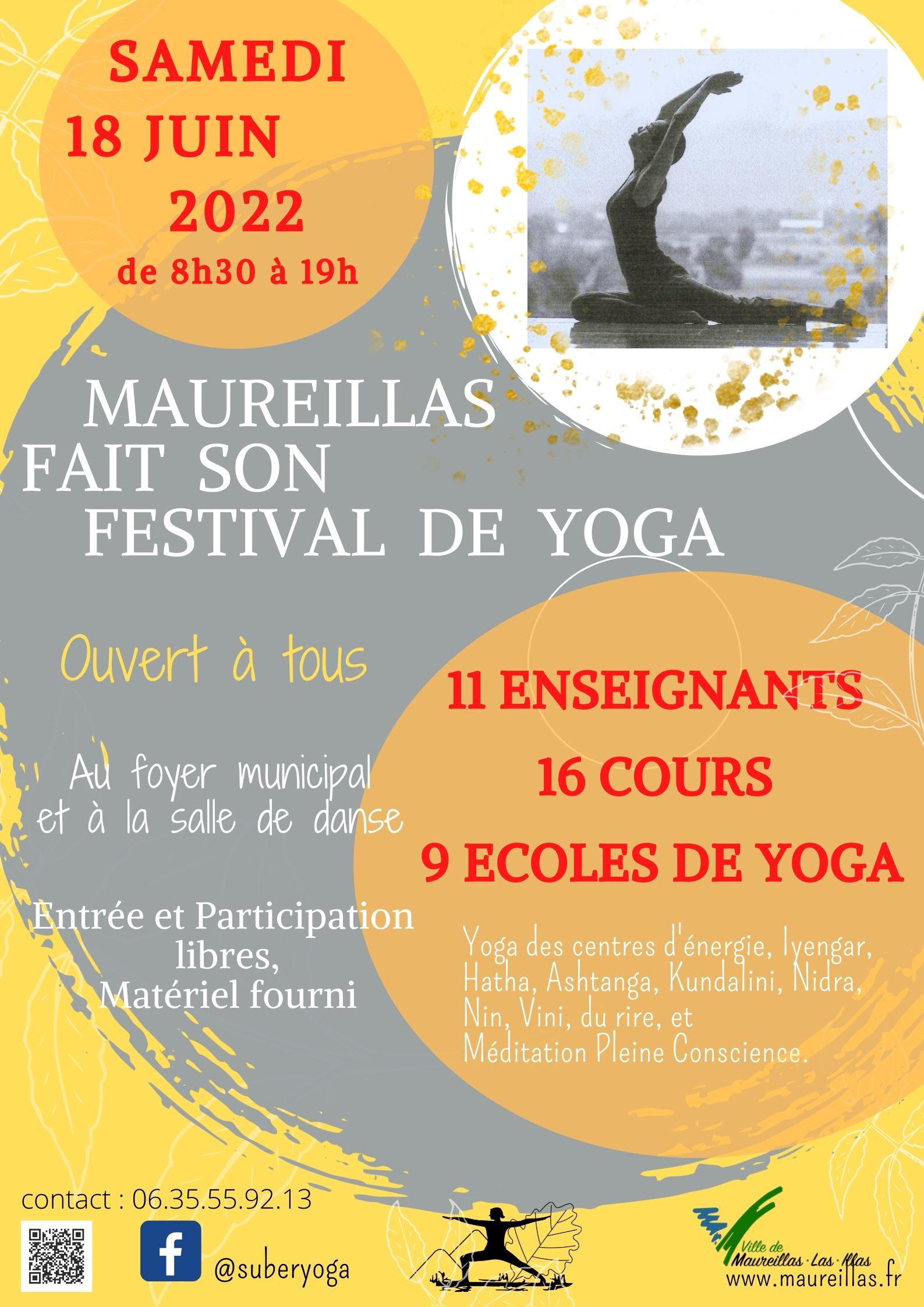 Affiche festival de yoga à Maureillas